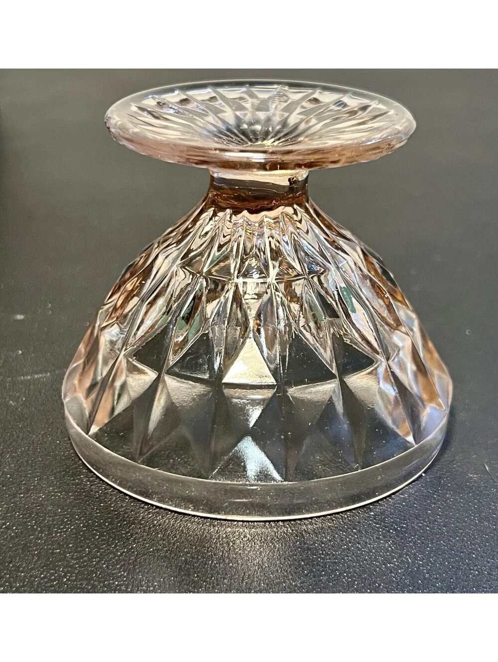 Jeannette 1940s 6 Sherbet Cups Windsor Diamond Pink Depression Glass, 3.5x3”